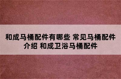 和成马桶配件有哪些 常见马桶配件介绍 和成卫浴马桶配件